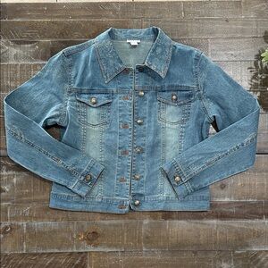 LAPIS Vintage-Style Paisley Denim Jacket Medium Embellished